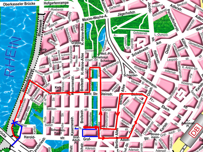 Stadtplan mit CSD-Demo-Wegstrecke