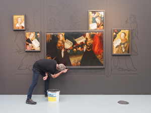 Bild: Wandmaler in der Cranach-Ausstellung