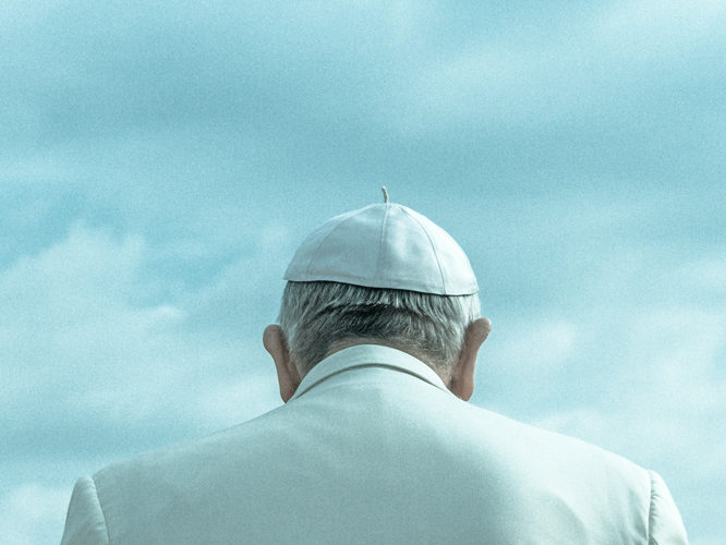 Bild: Papst Franziskus von hinten