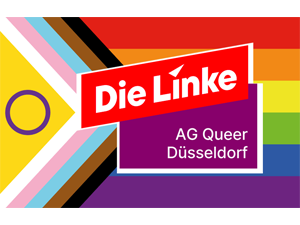 Logo: Die Linke. AG Queer Düsseldorf