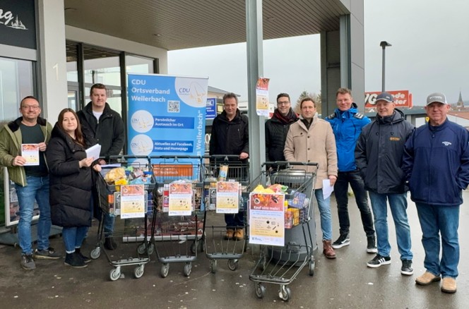 CDU-Vorstand am EDEKA Markt Weilerbach bei Spendenaktion für Tafel Landstuhl