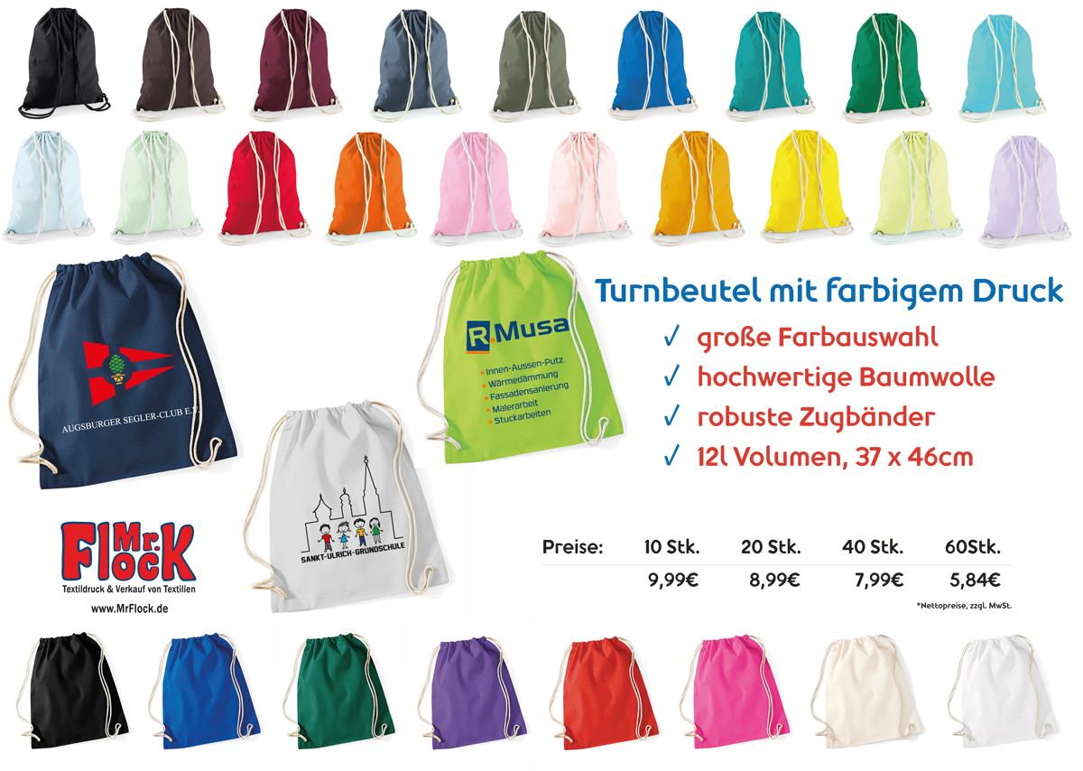 Sportbeutel baumwolle bedrucken clearance