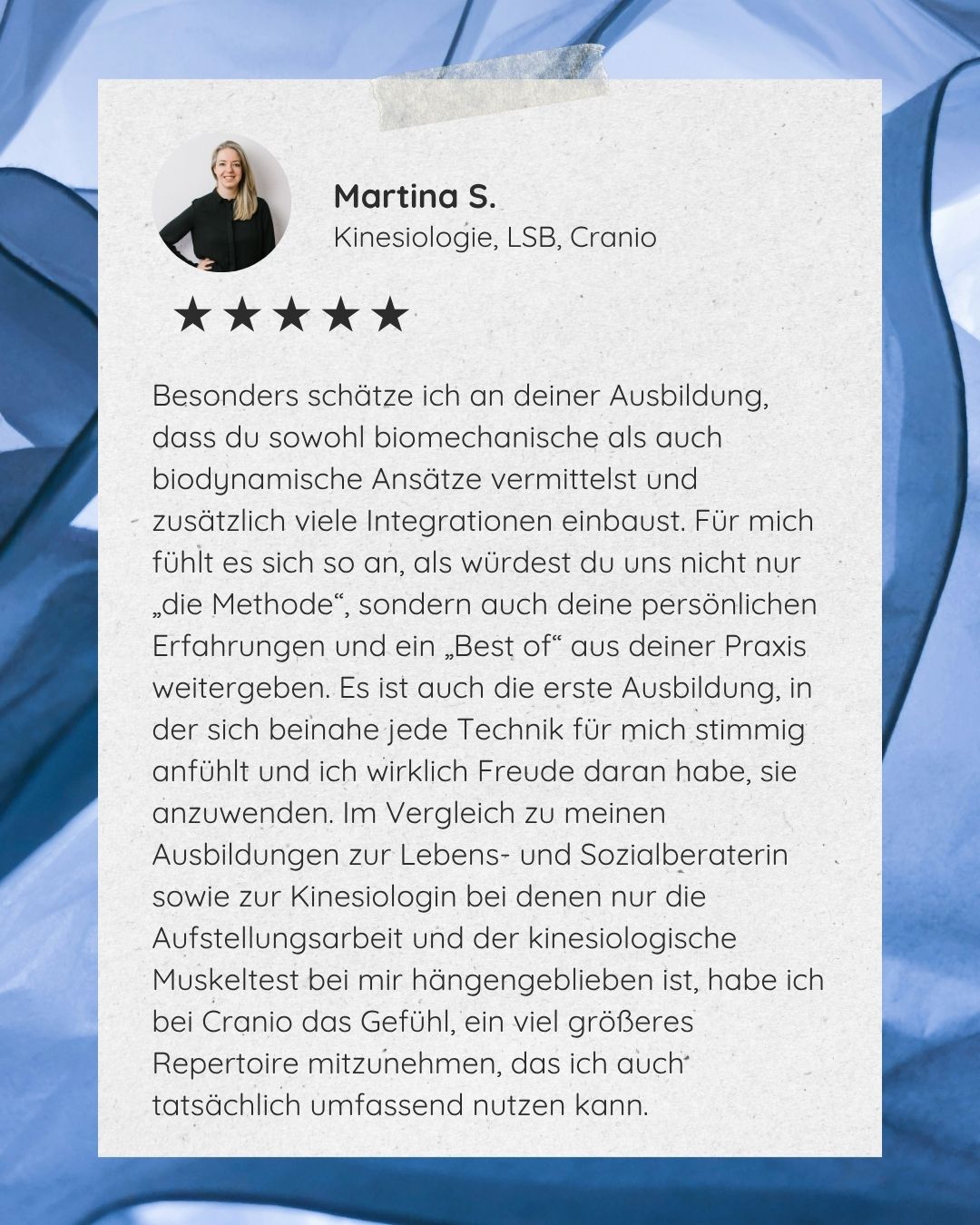 Rezension zur Cranio Ausbildung in Wien