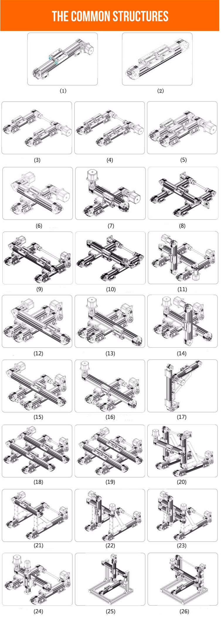 belt type linear actuator common structures