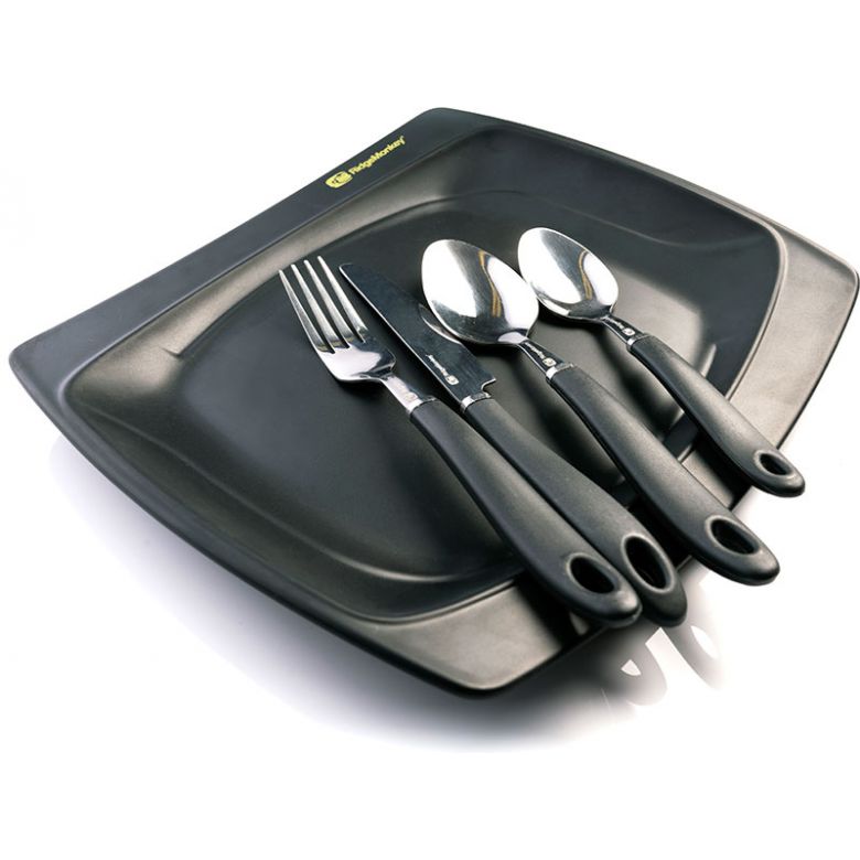 RidgeMonkey SQ DLX Standard Plate SET Teller Messer Gabel Löffel Angeln NEW RidgeMonkey SQ DLX Standard Plate SET Teller Messer Gabel Löffel Angeln NEW