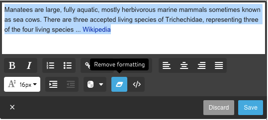 How to remove formatting