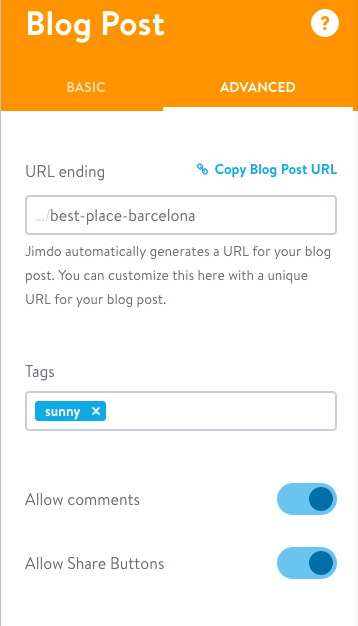 Activate Jimdo comments for a blog post