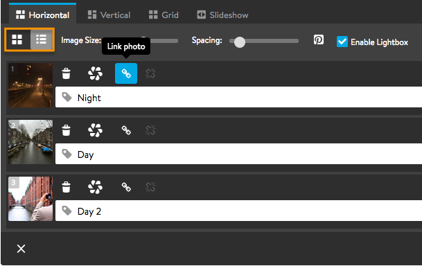 Adding link to gallery images