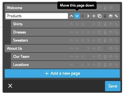 How to move a page down