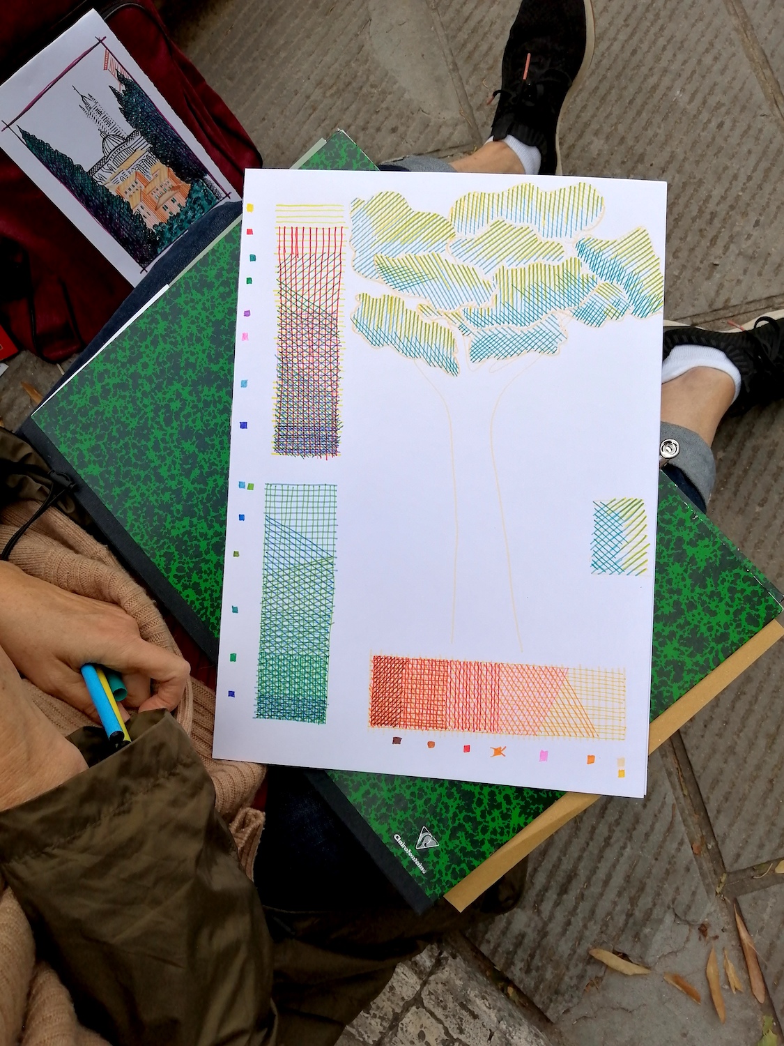 Recherche de trames colorées au feutre