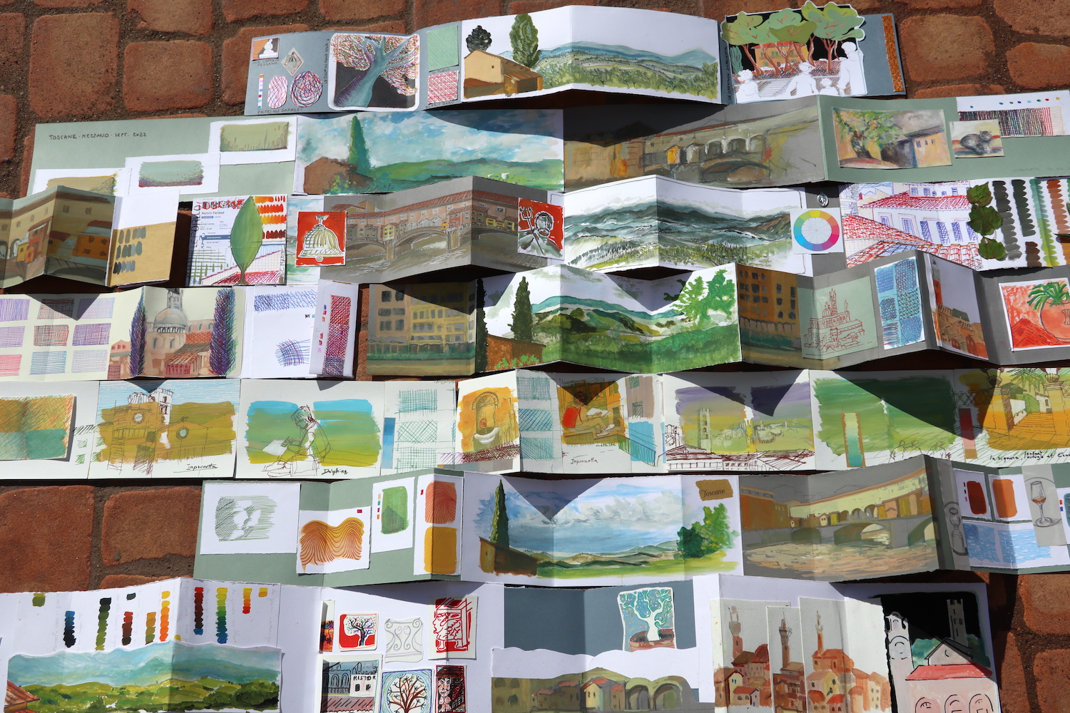 Les Leporellos (livres accordéons) à la fin du stage