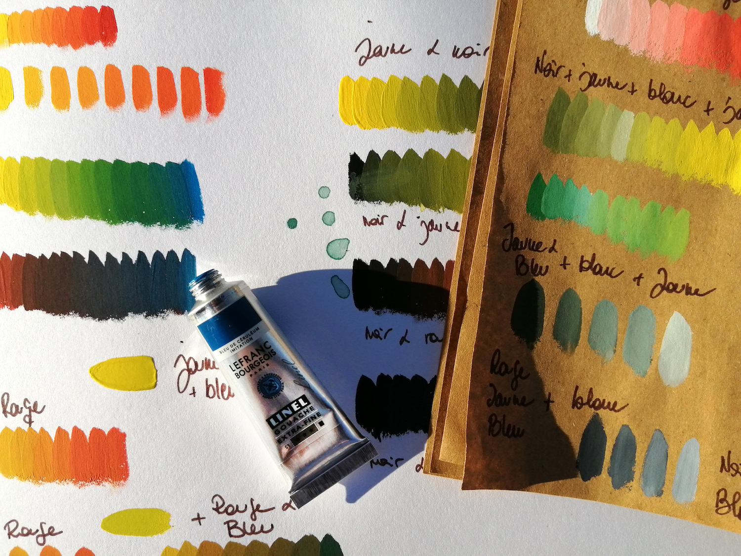 Elaboration d'un nuancier à la gouache