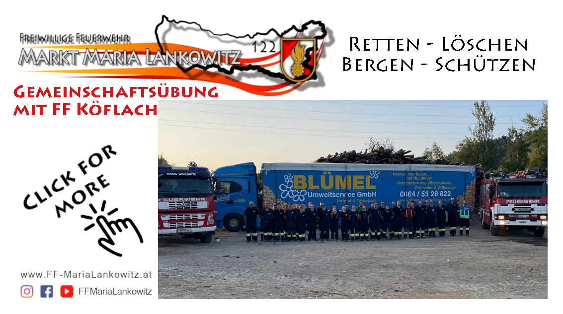 Gemeinschaftsübung der Feuerwehren Köflach und Maria Lankowitz
