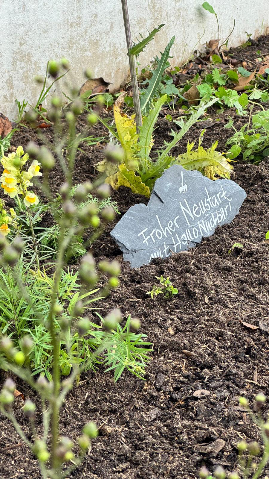 Oktober 2025: Schild im GAG-Beet