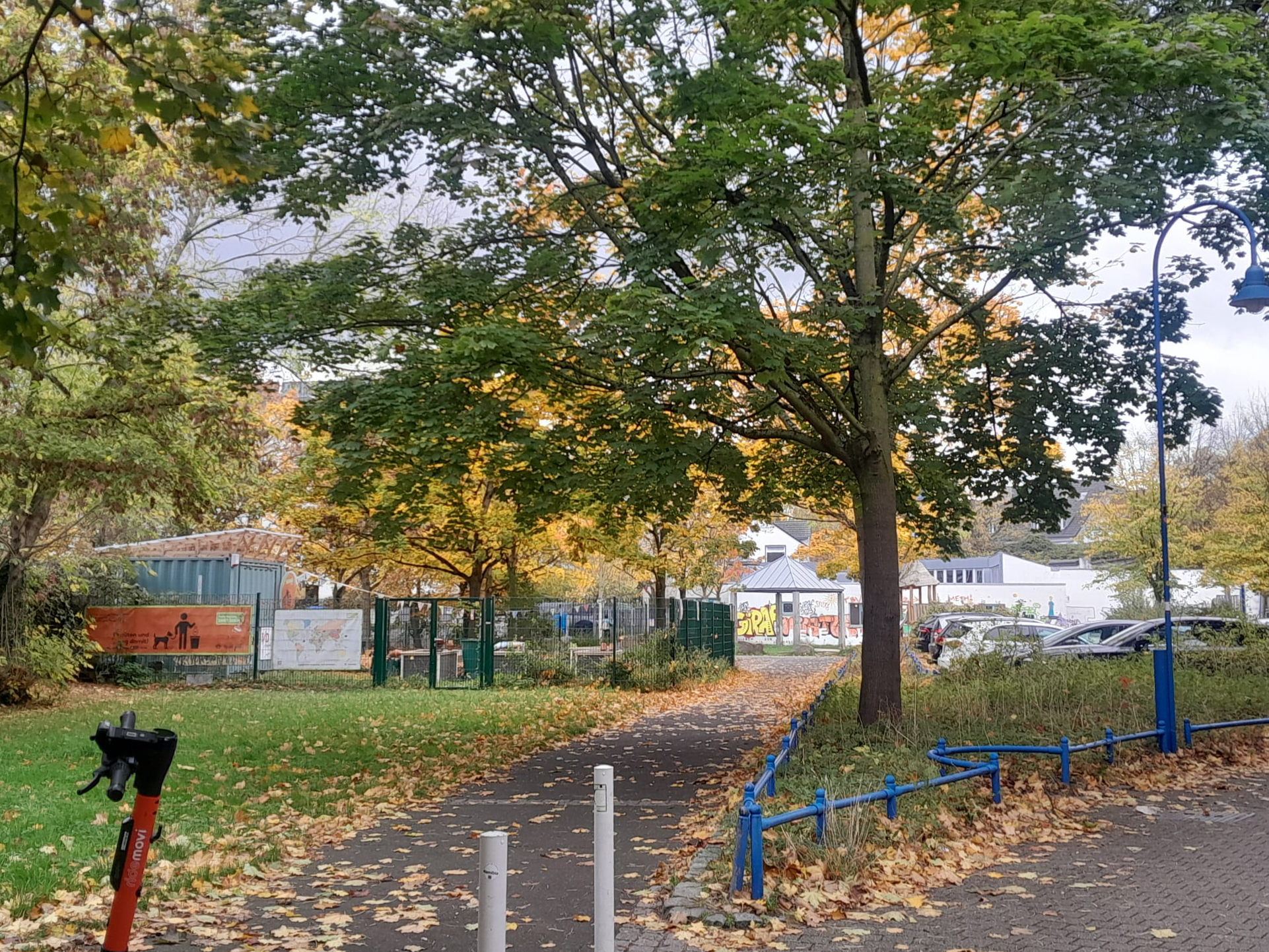 Oktober 2025: Fußgängerweg; Blick Richtung Genovevagarten