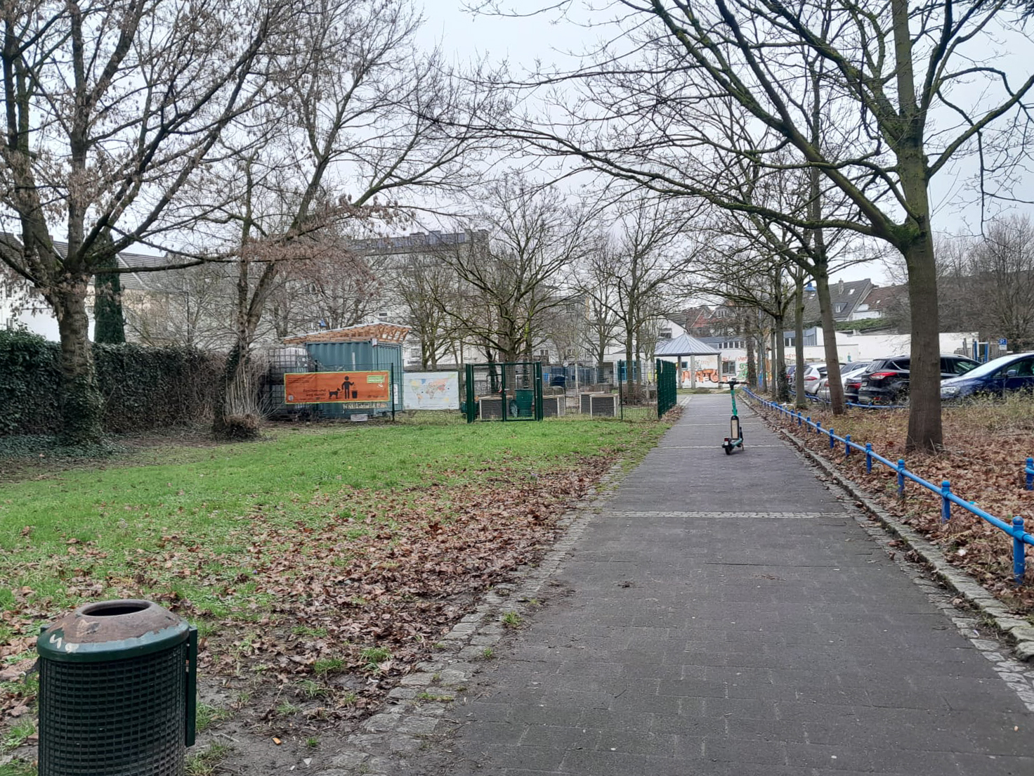 Februar 2026:  Fußgängerweg; Blick Richtung Genovevagarten