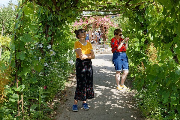 Visiteurs du parc du château de la Bussière