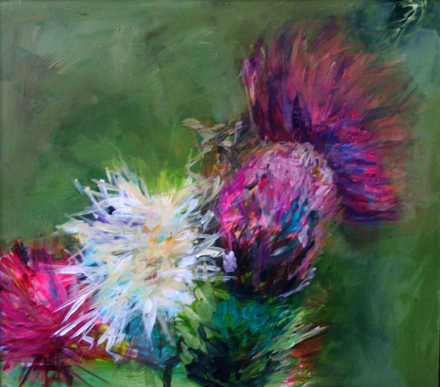 Distel, Acryl auf MDF, 29x33cm