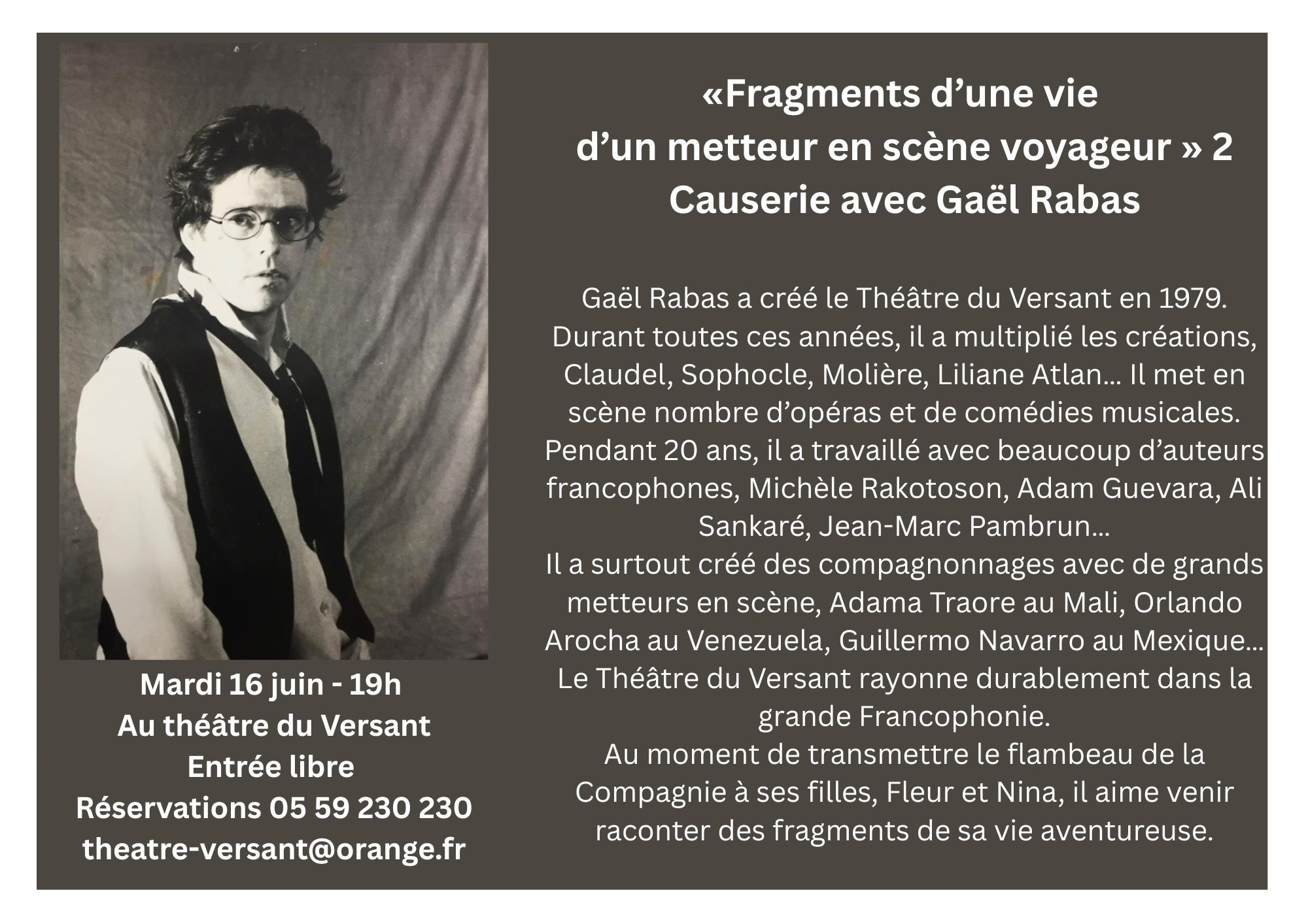 CAUSERIE AVEC GAEL RABAS
