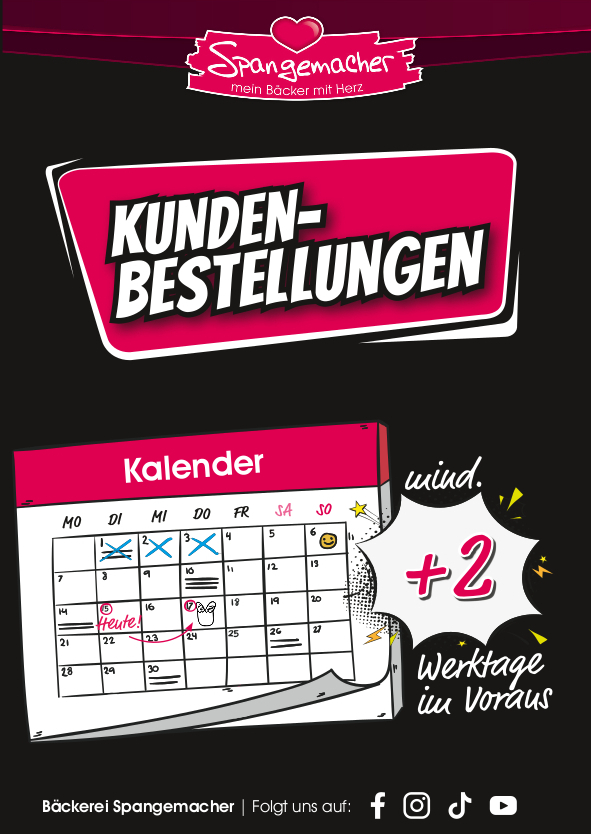 Bestellfristen Bäckerei Spangemacher