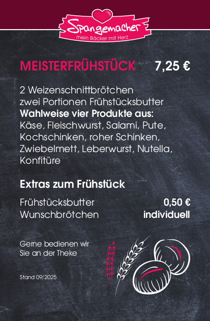 Frühstück bei der Bäckerei Spangemacher