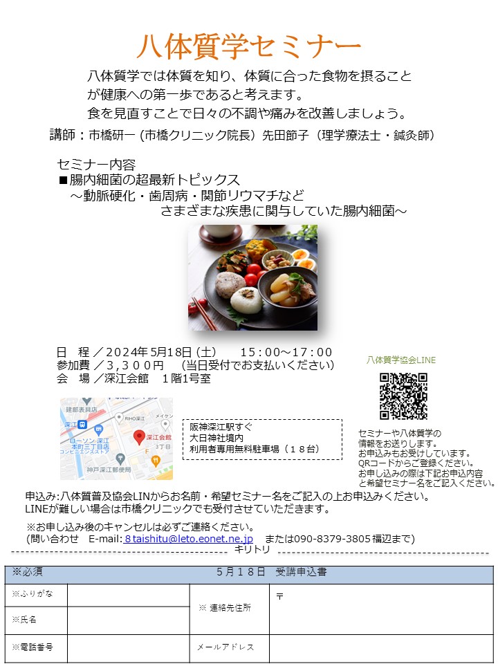 終了　2024年５月18日(土）八体質学セミナー　
