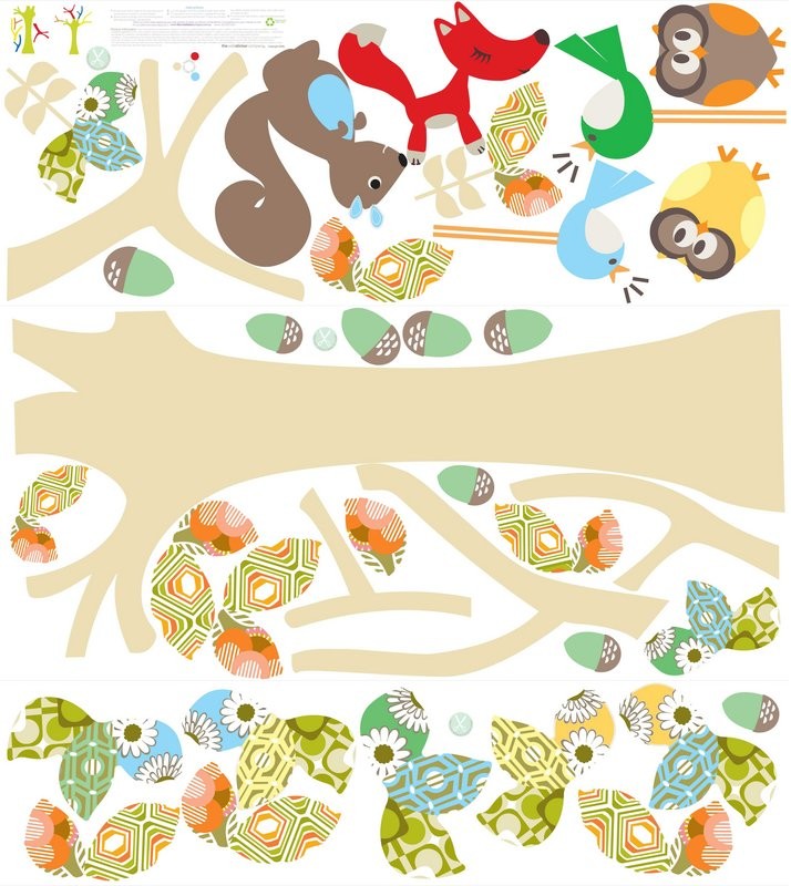5 Enchanted treeLarge Leafy Dreams Nursery Decals, Removable Kids