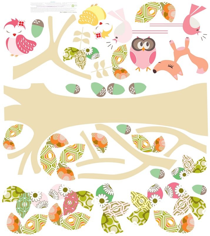 5 Enchanted treeLarge Leafy Dreams Nursery Decals, Removable Kids