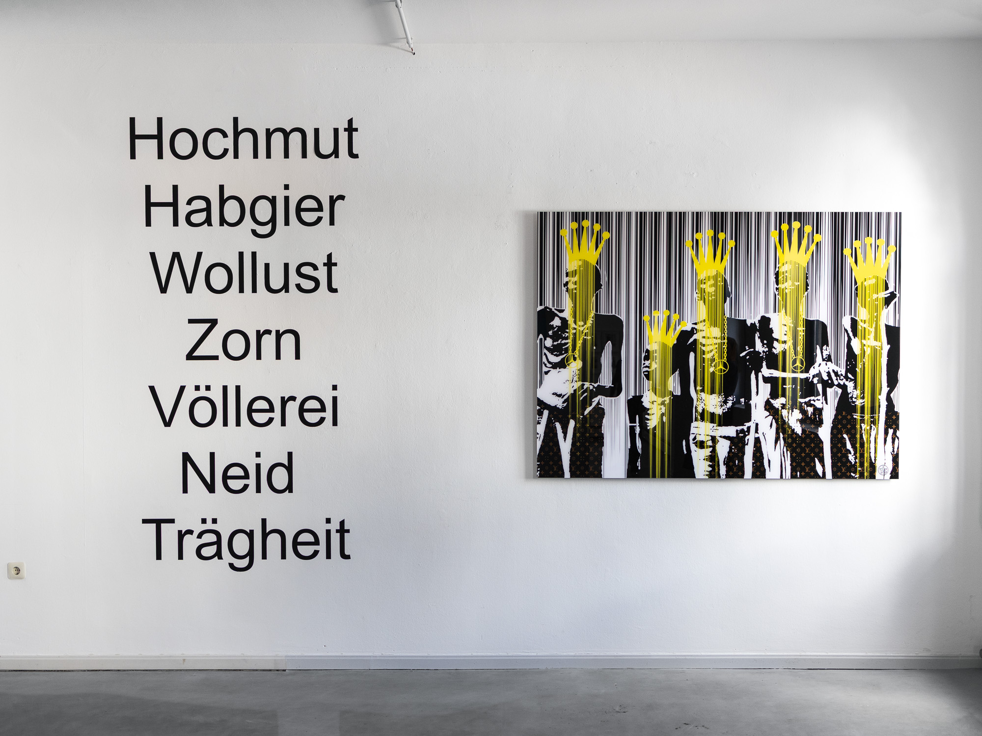 Denkstahl, Wohlstandsgesellschaft gold / silver, Unikat, 170 x 125 cm 