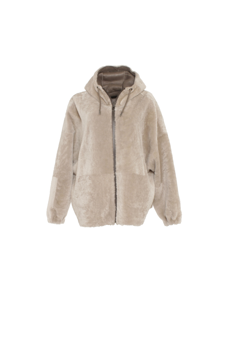 Lammfell Ponchojacke zum Wenden