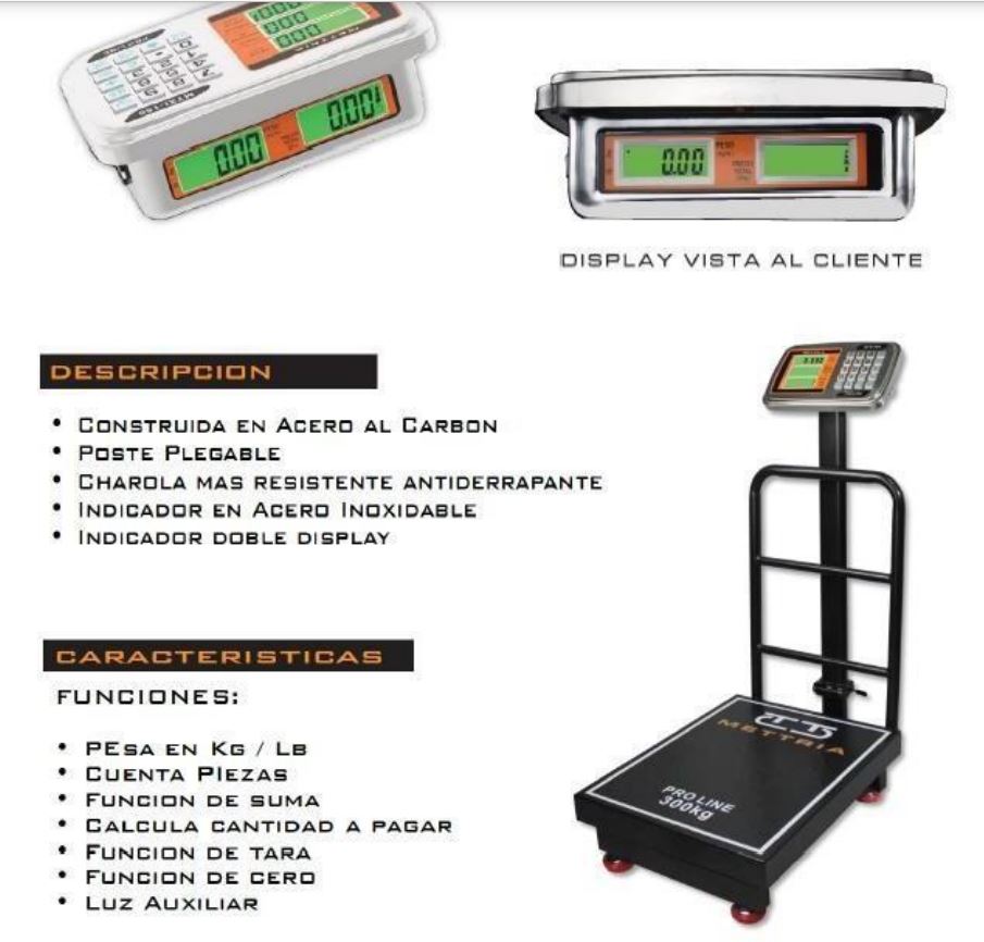 BASCULA DE PLATAFORMA ELECTRONICA 300Kg. /10g.