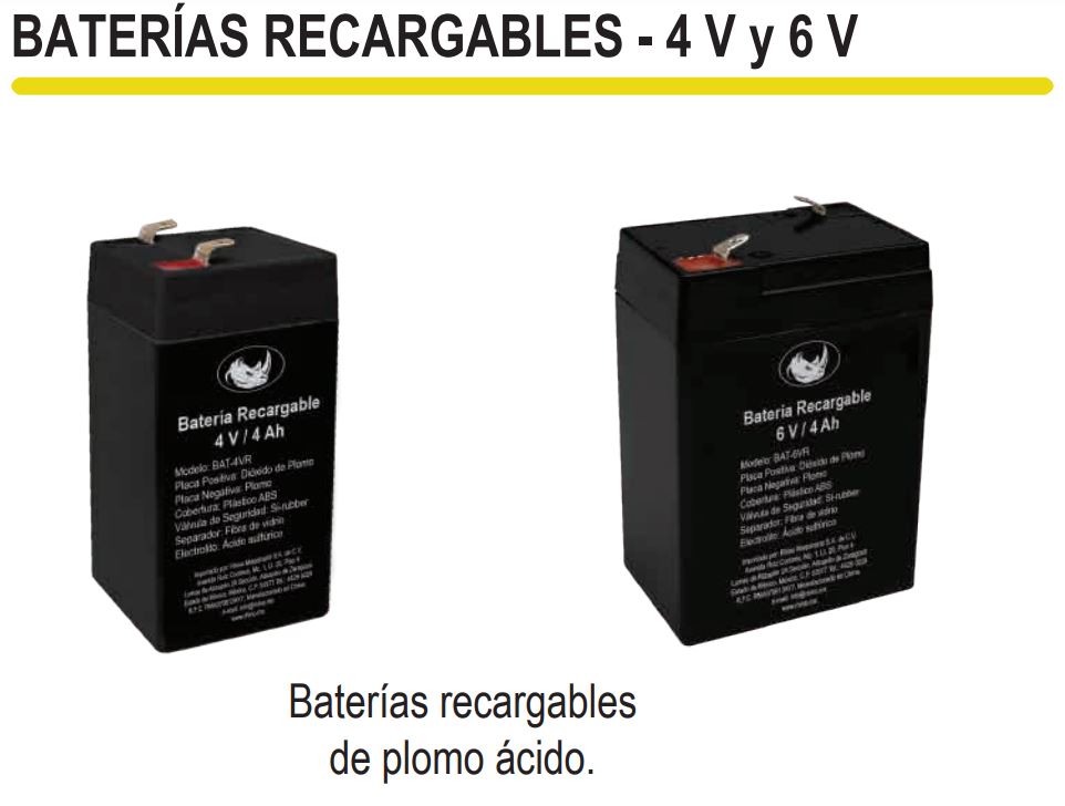 BATERIA RECARGABLE 4V Y 6V