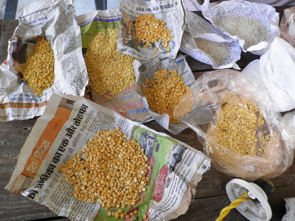 Selection of dal and rice