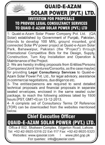 Legal Consultancy Services Advertisement - 27/11/2013