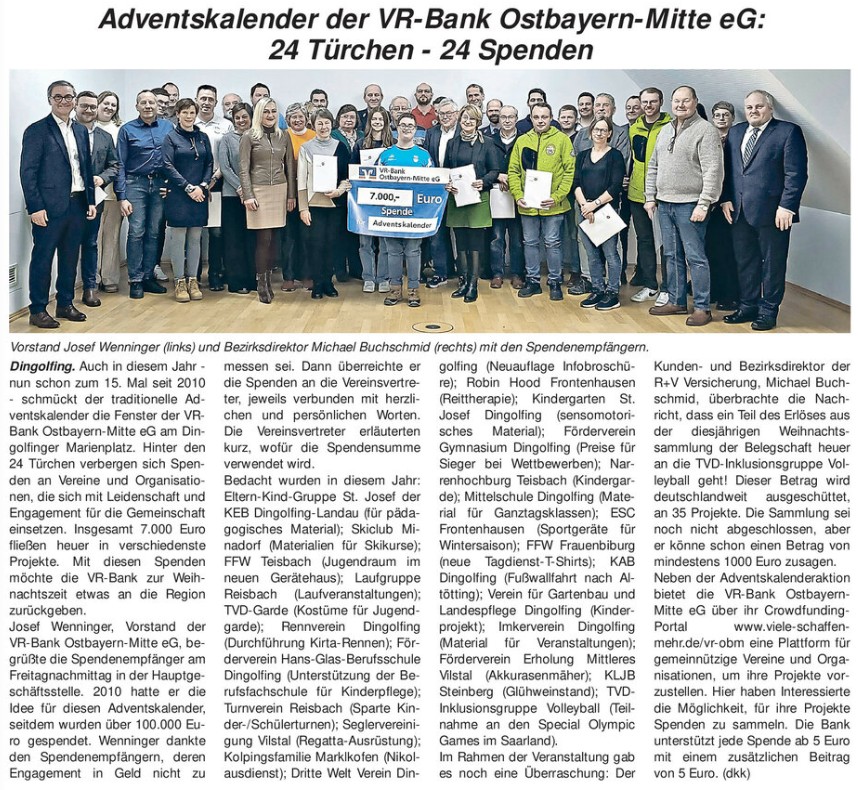Bericht im Vilstalboten von 04.12.2025