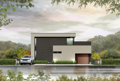 岡山県に建設の住宅外観CGパース