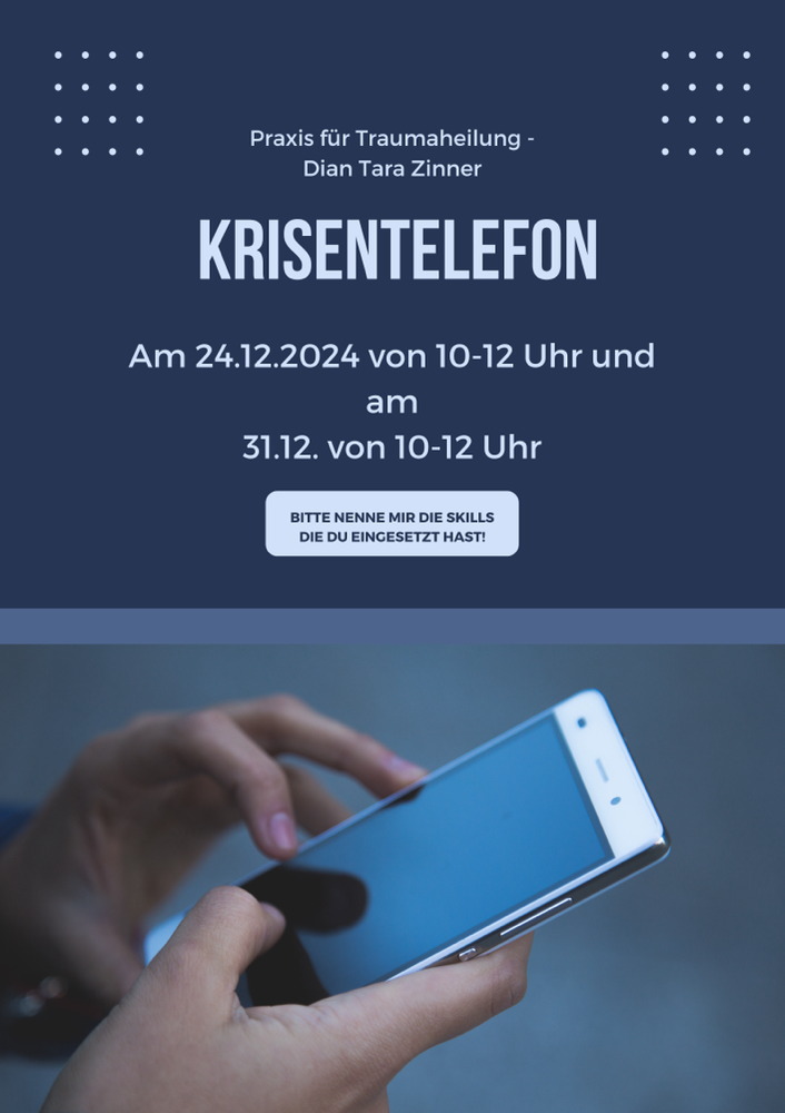 Bitte nenne die eingesetzten Skills!! Und eine Krise ist kein Notfall 🚨 es ist kein Therapieersatz sondern ein Anker den Du nutzen kannst 