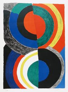Sonia Delaunay, Idole, 1970, lithographie en couleurs sur papier, collection musée des beaux-arts de Brest métropole.