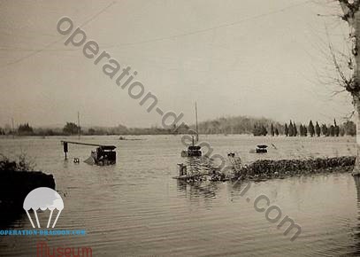 The Rhone river overflowing