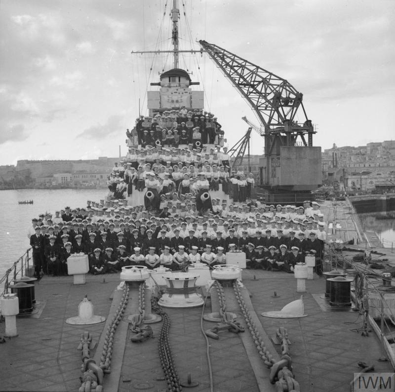 HMS Aurora with Officers and ship sailors