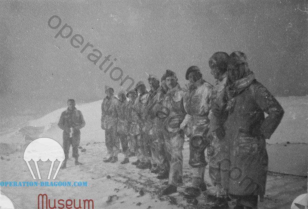 Preparing for skiing in Ethna, Sicile, Winter 1943