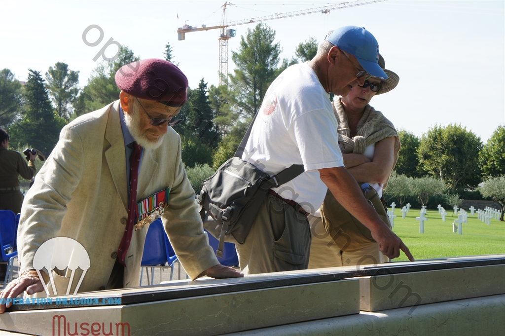 Peter BLOCK, on left at American Rhone cemetery for Memorial service led by our association . August 16 .