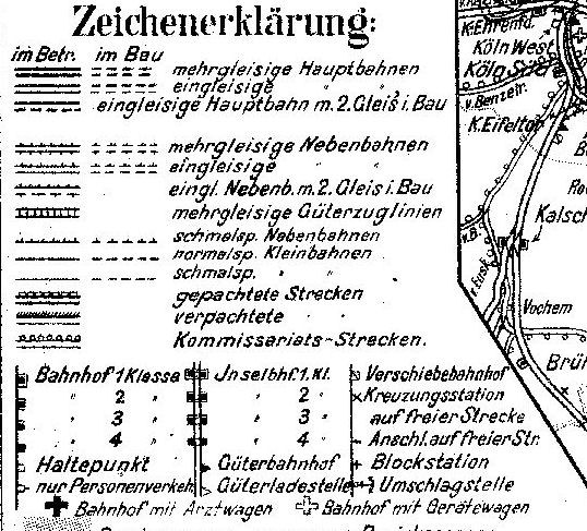 [1] Zeichenerklärung aus der Direktionskarte Wuppertal aus dem Jahre 1938