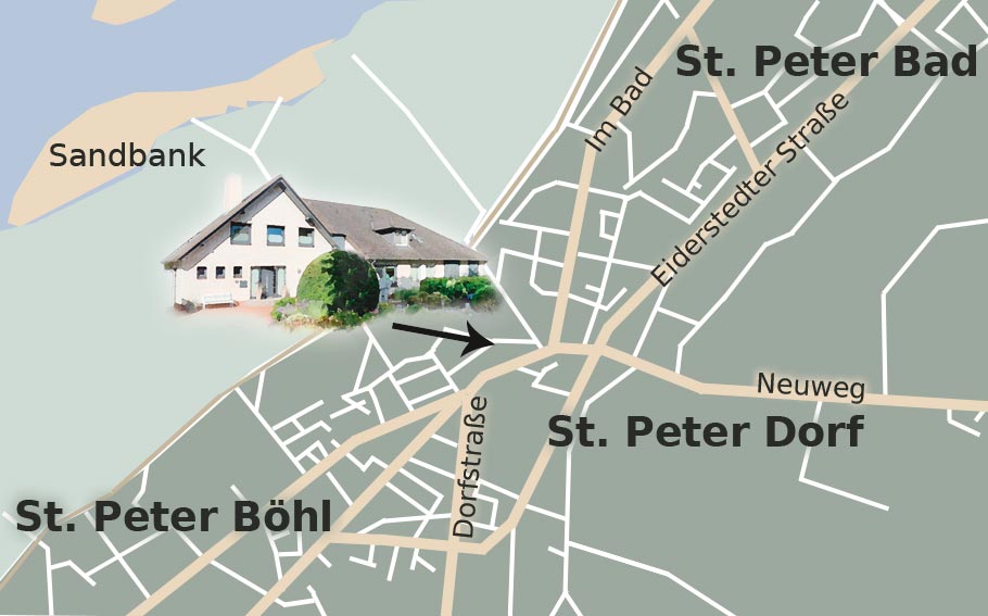 Anfahrt Pension Hus op den Diek St. PeterOrding