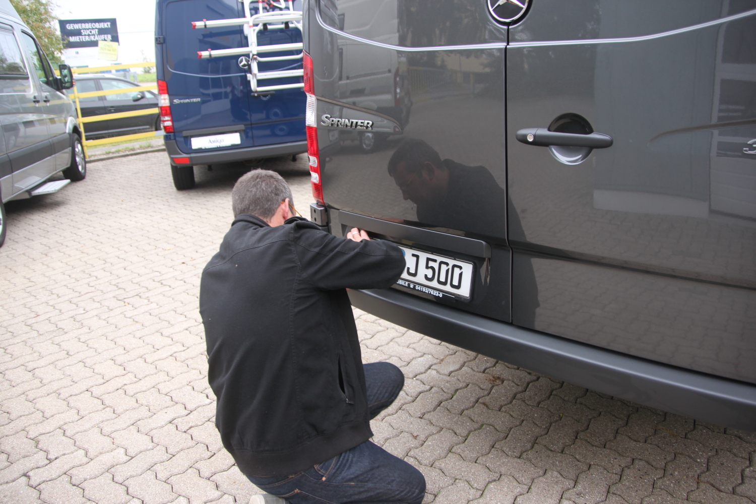 Unser altes Fiat 500 Kennzeichen nun an unserem Baikalsprinter