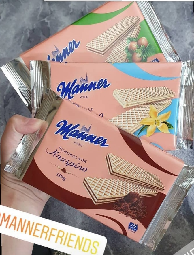 Manners Knusper Waffel: Vanille, Haselnuss, Schokolade 