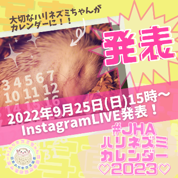 【発表！】JHAハリネズミカレンダー2023