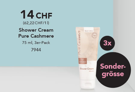 JEMAKO Shower Cream Pure Cashmere, 75 ml, 3er-Pack