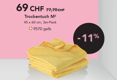 JEMAKO Trockentuch M 45 x 60 cm, gelb, 3er-Pack