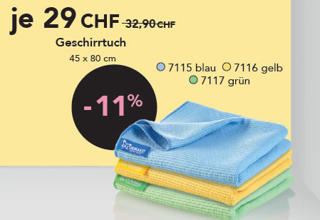 JEMAKO Geschirrtuch 45 x 80 cm, blau, gelb, grün